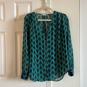 Pleione blouse - Green Patterned